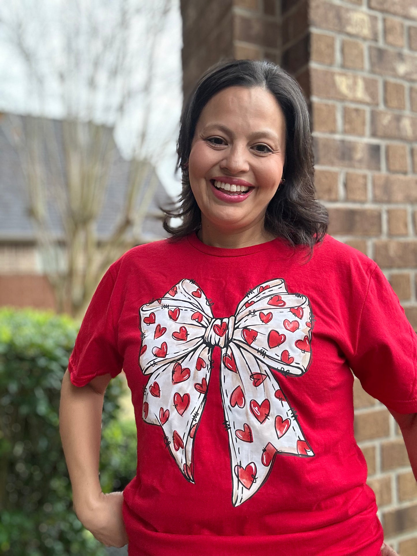 Red Bow Heart Shirt