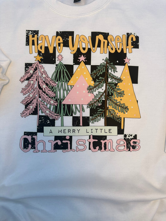 Retro Checkered Christmas Sweatshirt