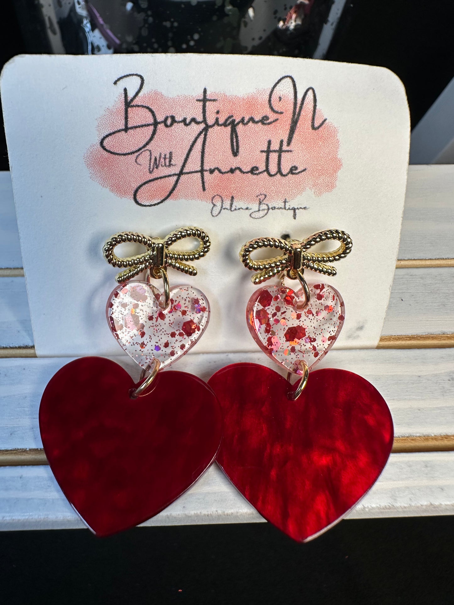 Bow Heart Earring