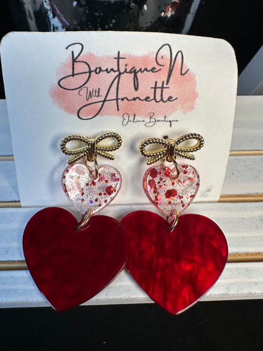 Bow Heart Earring