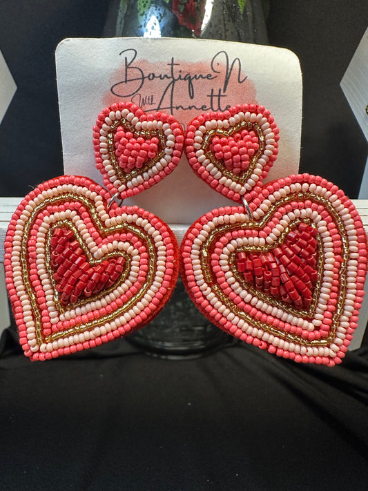 Beaded Heart Earring